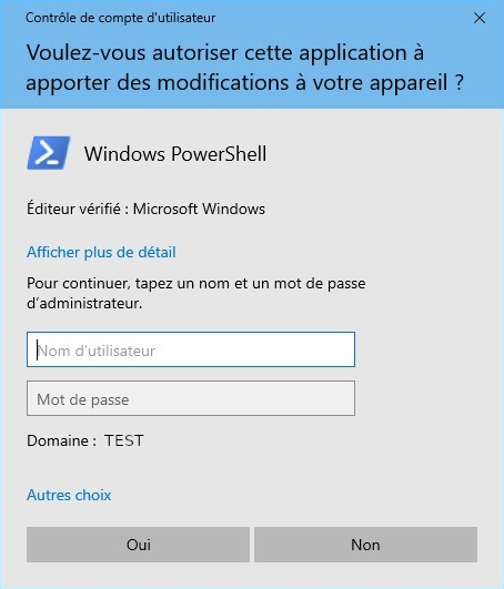 Capture d'écran de demande d'approbation administrateur